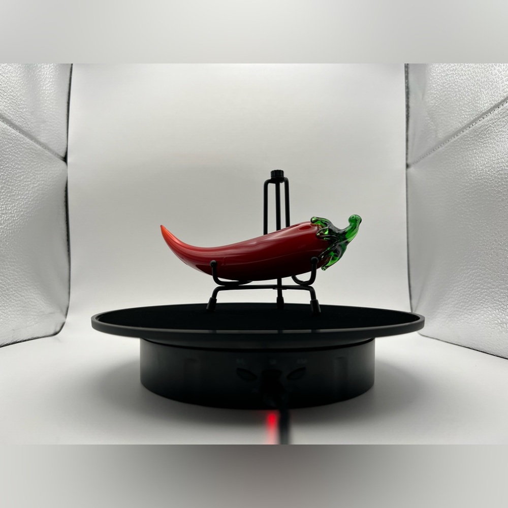 Blown Glass Art Red Pepper Vintage Murano Style